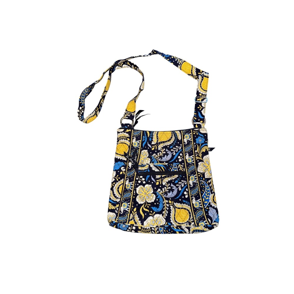 Vera Bradley Ellie Blue Elephant Quilted Hipster Crossbody Bag Navy Floral